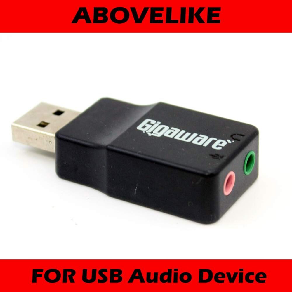 Aux 3 5mm to usb pnp sound card device for gigaware usb audio device